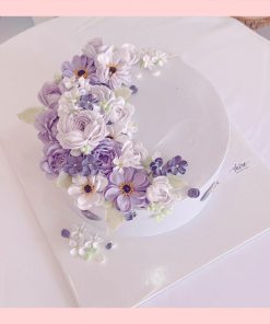 Bánh kem cưới bỏ quả 1 tầng trang trí hoa kem Lovii Cake-BBBC7